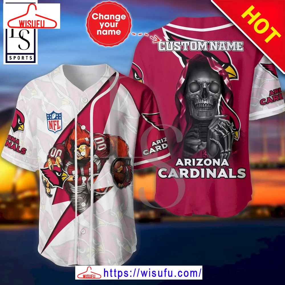 Arizona Cardinals The Reaper Custom Name Baseball Jersey, New Fashion Gifts