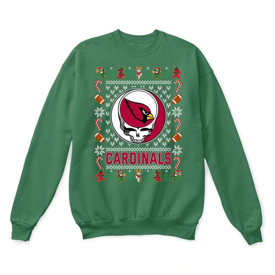 Arizona Cardinals x Grateful Dead Christmas Ugly Sweatshirt-Green