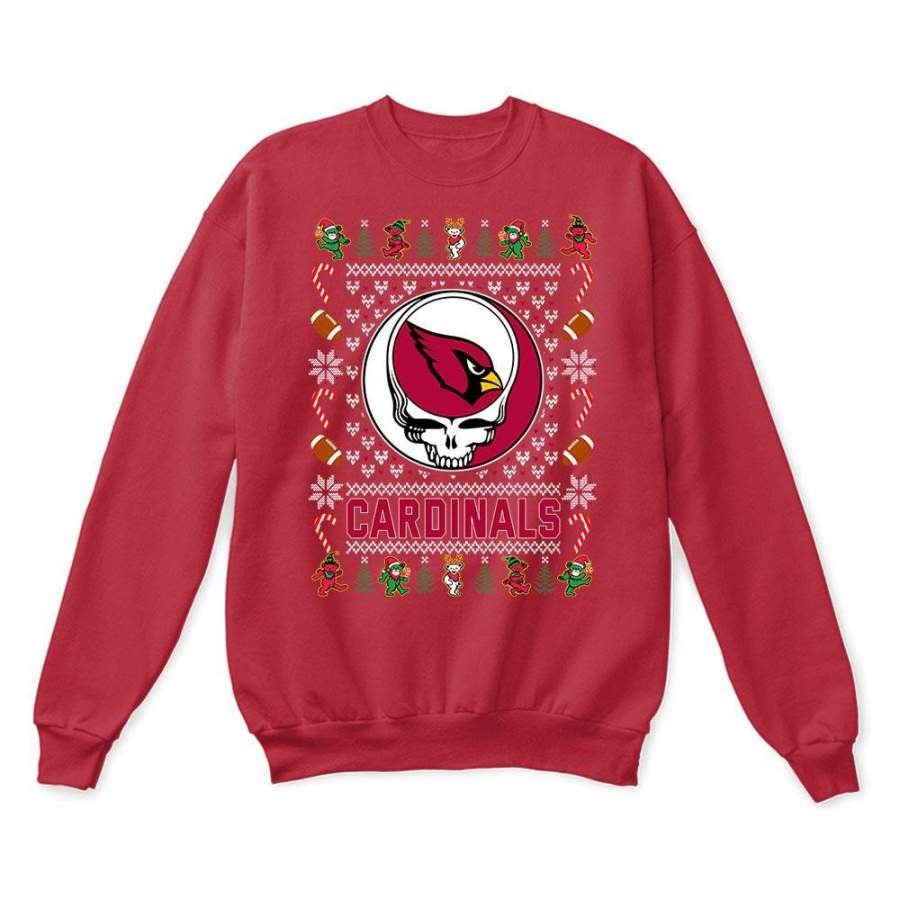 Arizona Cardinals x Grateful Dead Christmas Ugly Sweatshirt-Red