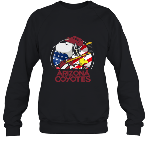 Arizona Coyotes Ice Hockey Snoopy And Woodstock Sweatshirt