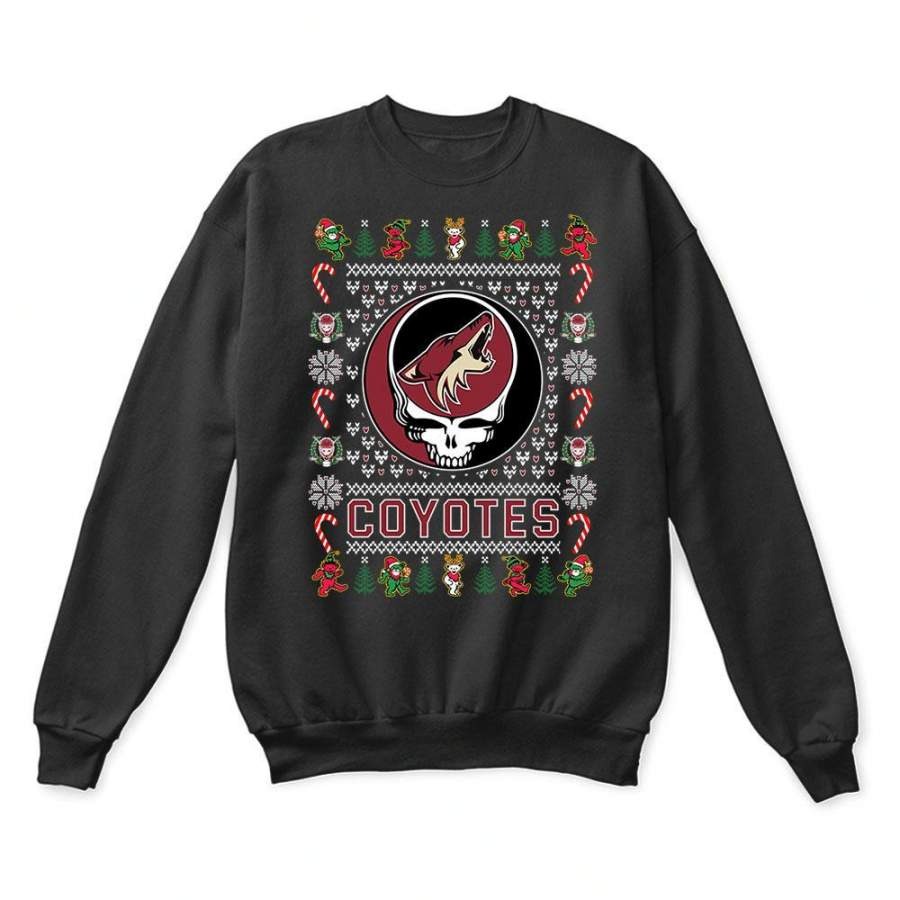 Arizona Coyotes x Grateful Dead Christmas Ugly Sweatshirt-Black