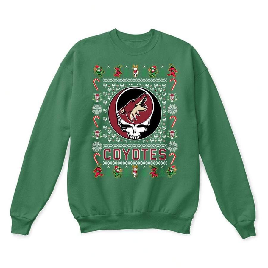 Arizona Coyotes x Grateful Dead Christmas Ugly Sweatshirt-Green