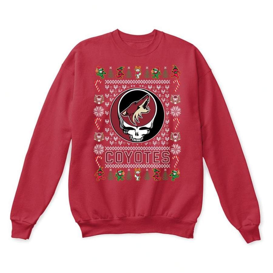 Arizona Coyotes x Grateful Dead Christmas Ugly Sweatshirt-Red