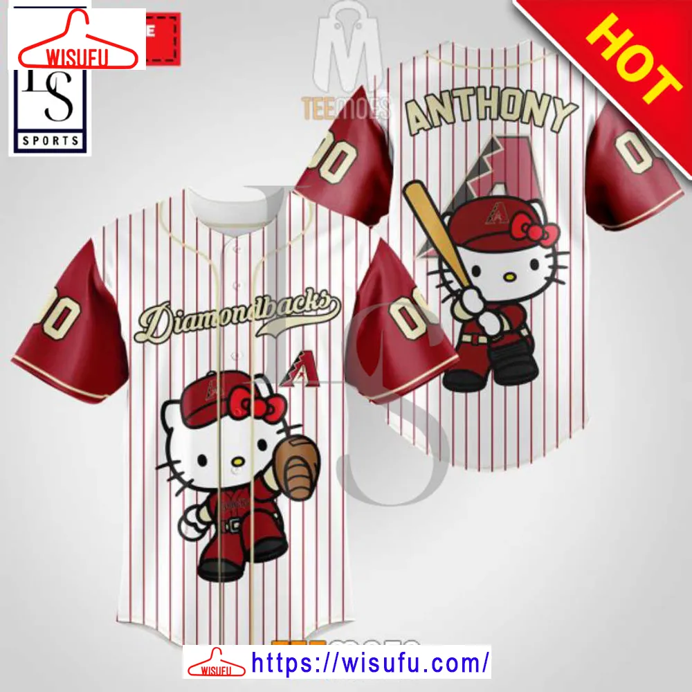 Arizona Diamondbacks Hello Kitty Personalized Baseball Jersey, New Fashion Gifts