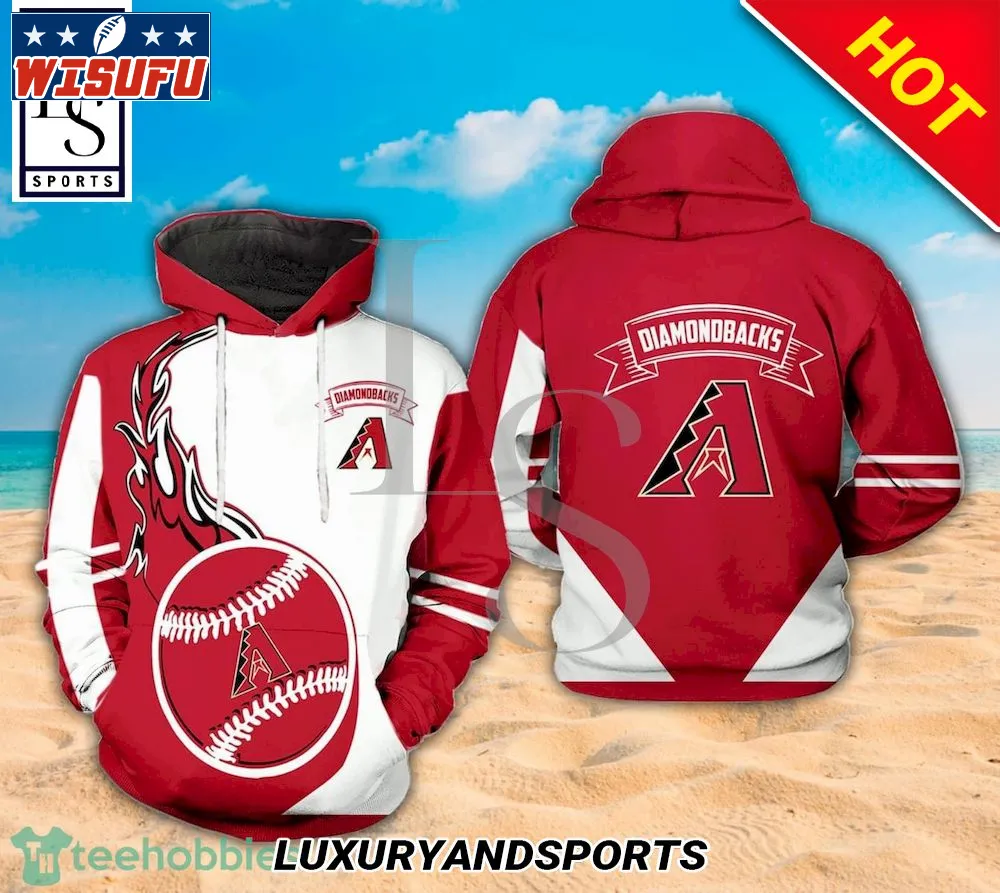 Arizona Diamondbacks ML.B Ball Symbol All Over Print 3d Hoodie