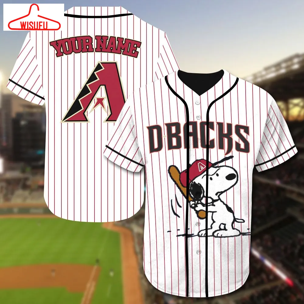 Arizona Diamondbacks Snoopy Ml-b Personalized Baseball Jersey, New Fashion Gifts Vtbl80300