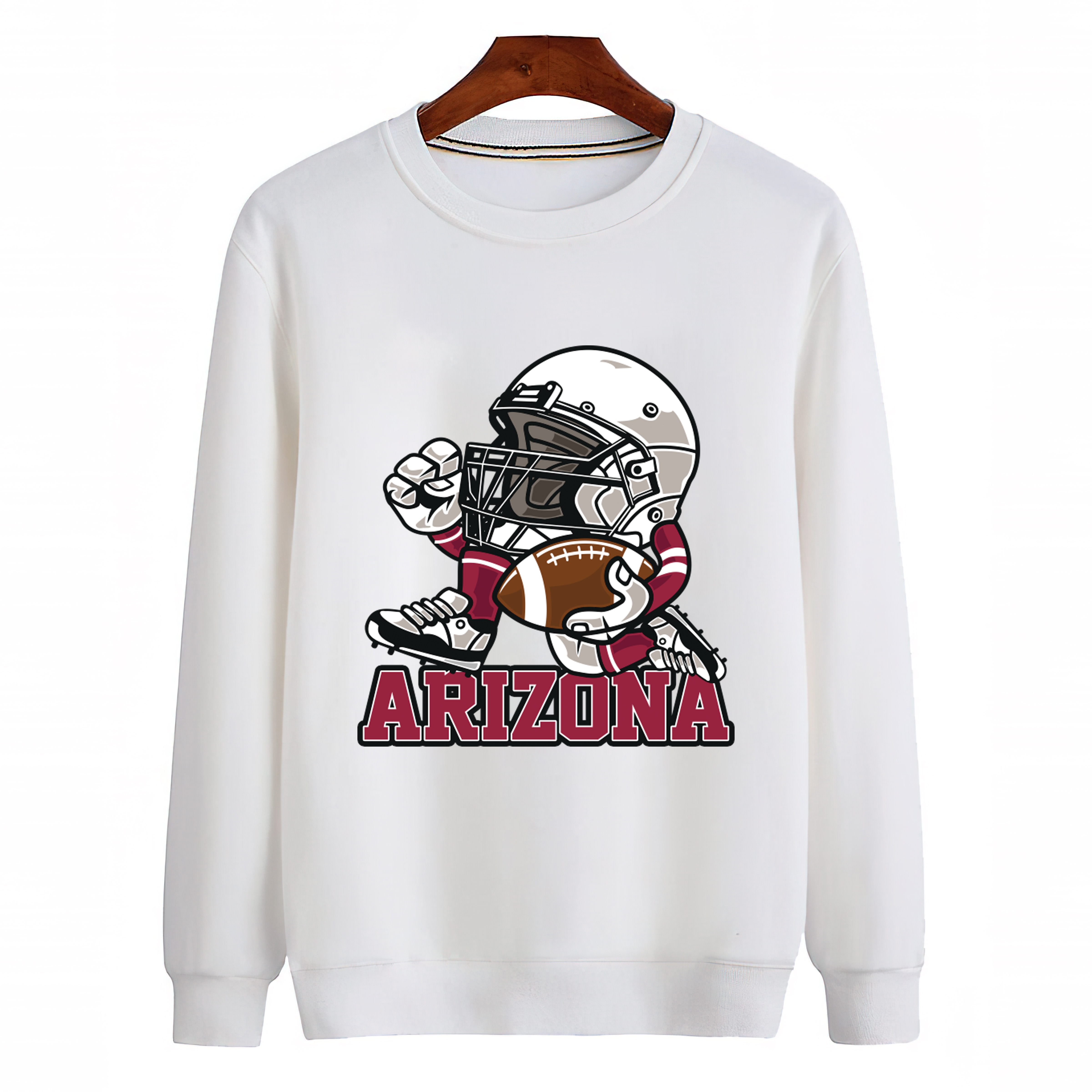 Arizona Football Helmet Mascot Unisex Sweatshirt-White