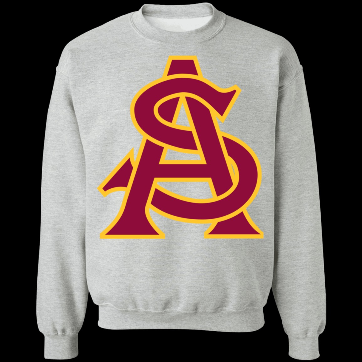 Arizona State Sun Devils Baseball Logo Crewneck  Unisex Sweatshirt-Sport Grey