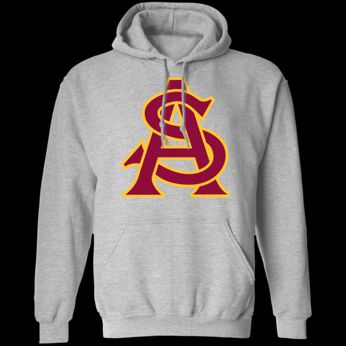 Arizona State Sun Devils Baseball Logo Unisex Pullover Hoodie-Sport Grey