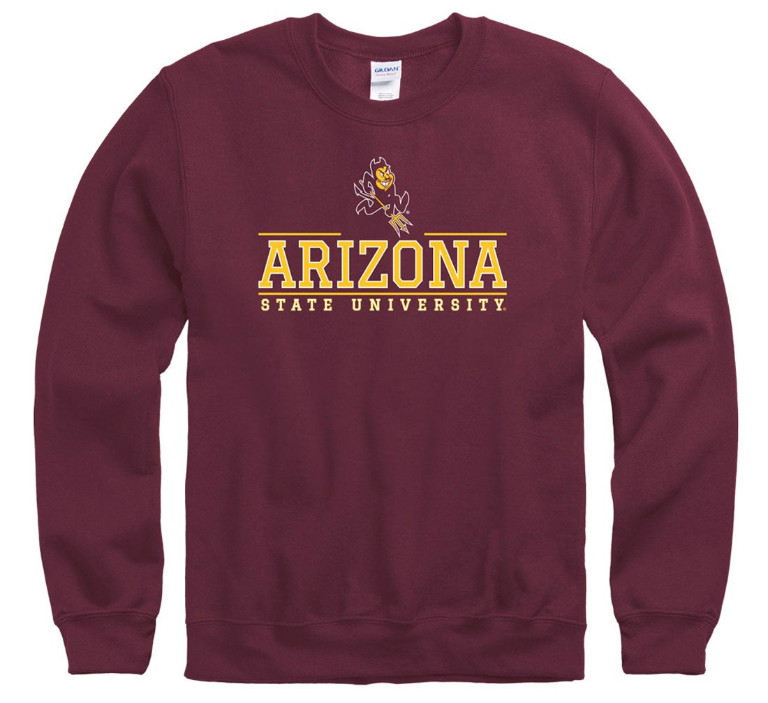 Arizona State University ASU Sparky & Bars crew-neck sweatshirt-Maroon