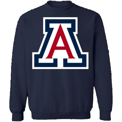 Arizona Wildcats Logo Crewneck Unisex Sweatshirt-Navy