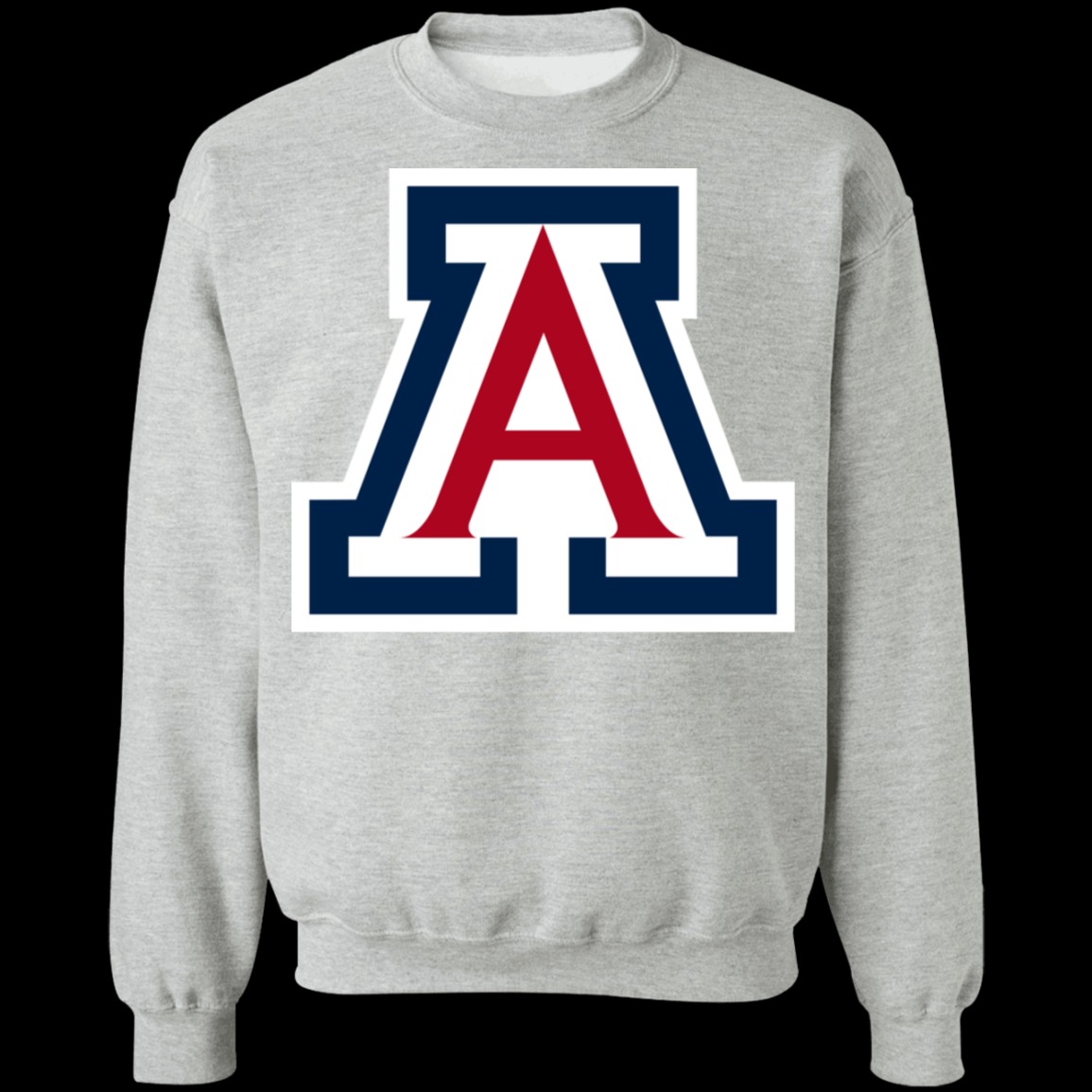 Arizona Wildcats Logo Crewneck Unisex Sweatshirt-Sport Grey