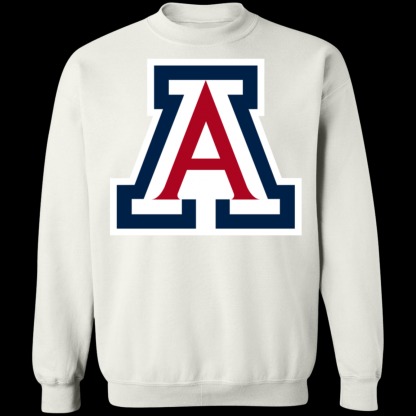 Arizona Wildcats Logo Crewneck Unisex Sweatshirt-White