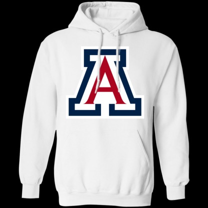 Arizona Wildcats Logo Unisex  Pullover Hoodie-White