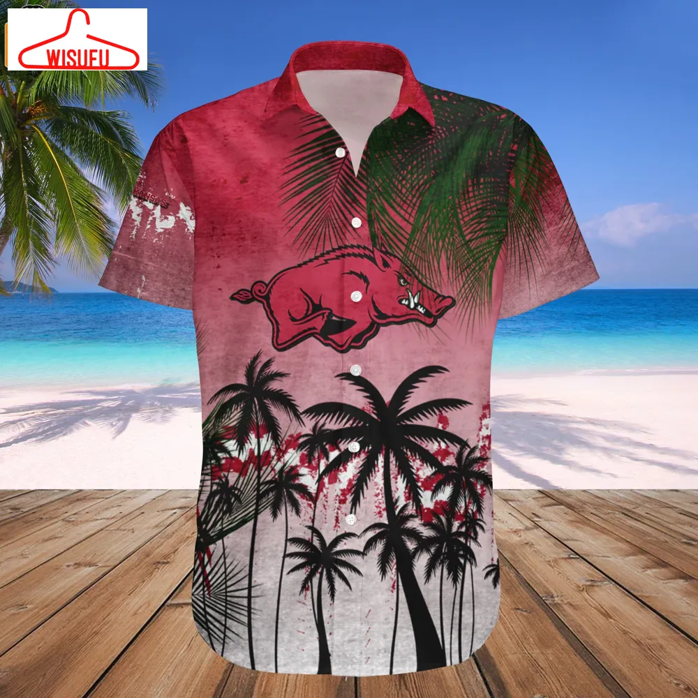 Arkansas Razorbacks Coconut Tree Tropical Grunge Hawaiian Shirt, New Fashion Gifts