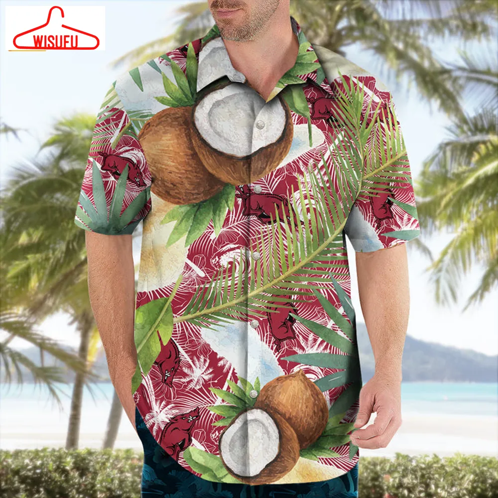 Arkansas Razorbacks Coconut Tropical Hawaiian Shirt, New Fashion Gifts