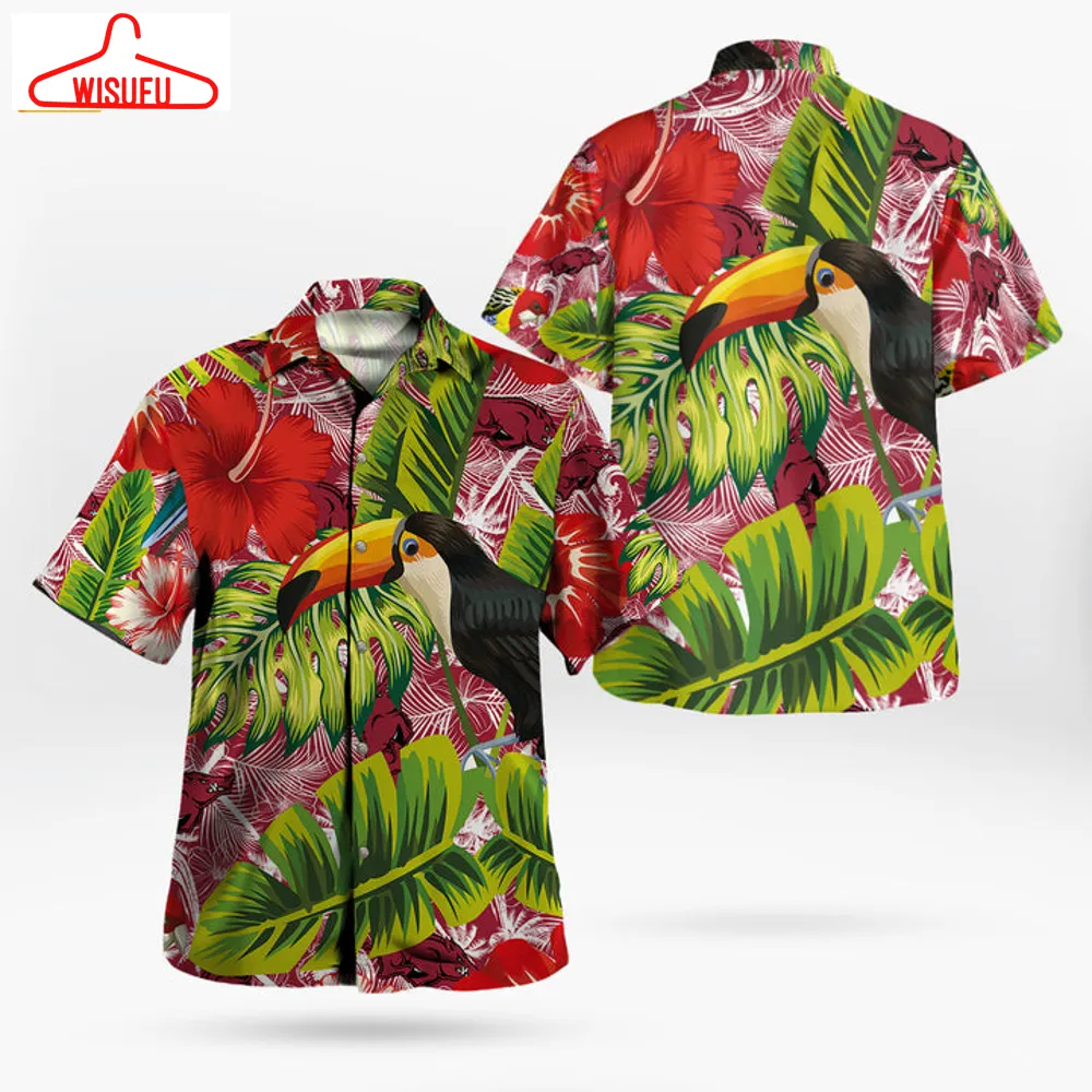 Arkansas Razorbacks Parrot Pattern Tropical Garden Hawaii Shirt, New Fashion Gifts