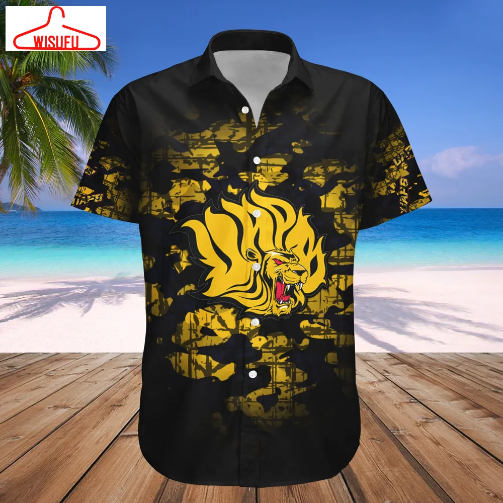 Arkansas-pine Bluff Golden Lions Camouflage Vintage Hawaiian Shirt, New Fashion Gifts