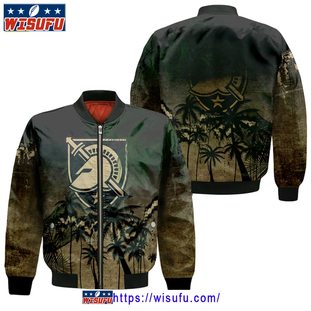 Army Black Knights Coconut Tree Tropical Grunge Bomber Jacket