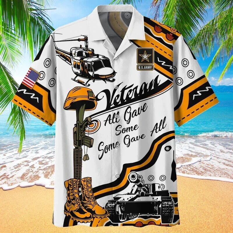 Army Veteran All Gave Hawaiian Shirt For Men, Gift For Veterans, S-5XL US Size