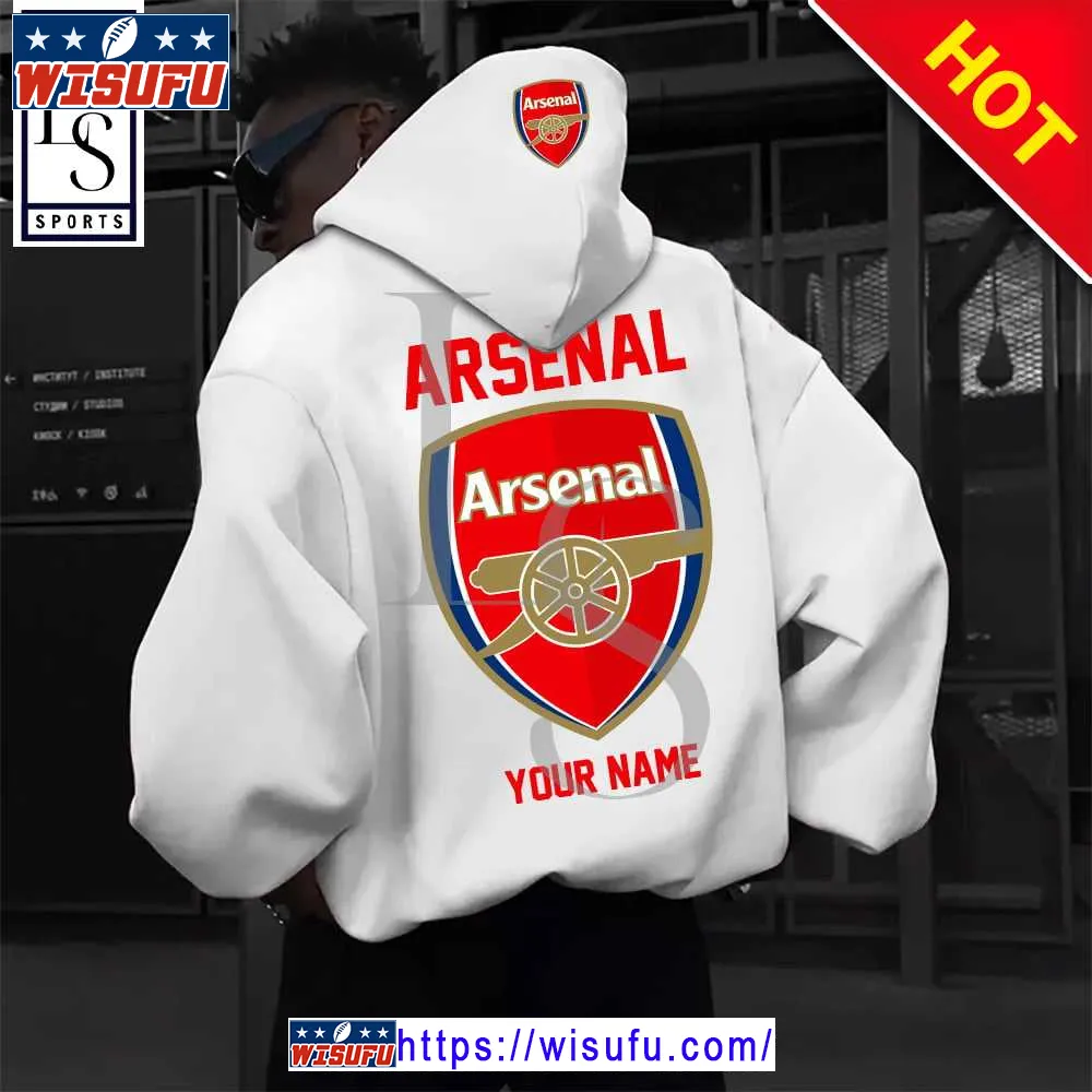 Arsenal Epl Personalized New White Hoodie