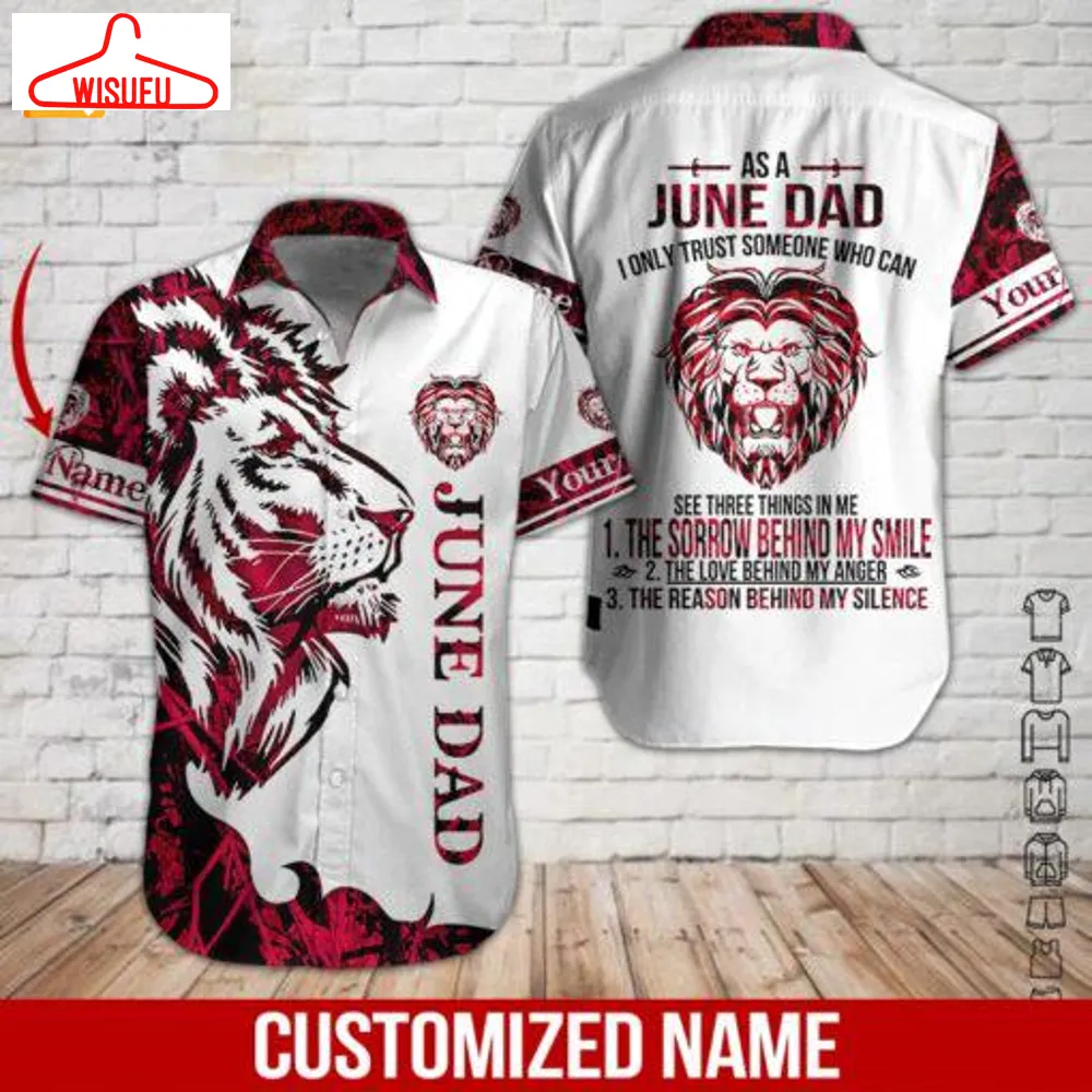 As A June Dad Custom Name Hawaiian Shirt, New Fashion Gifts