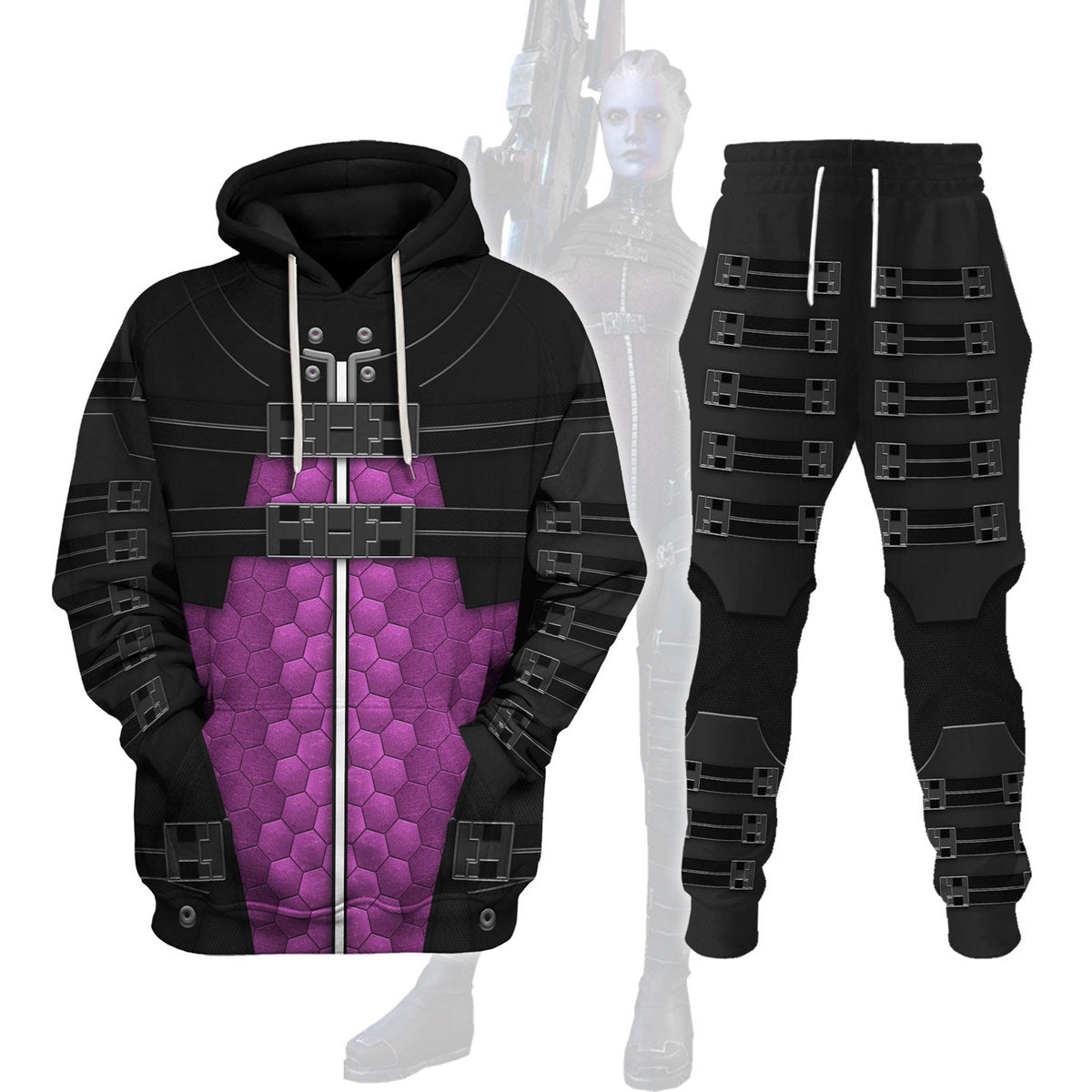 Asari Armor Hoodie Sweatshirt T-shirt Sweatpants Outfit Costume Track suit 