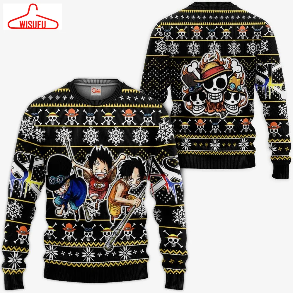 Asl Pirates Ugly Christmas Sweater Anime Gifts, Anime Ugly Christmas Sweater Gift For Family