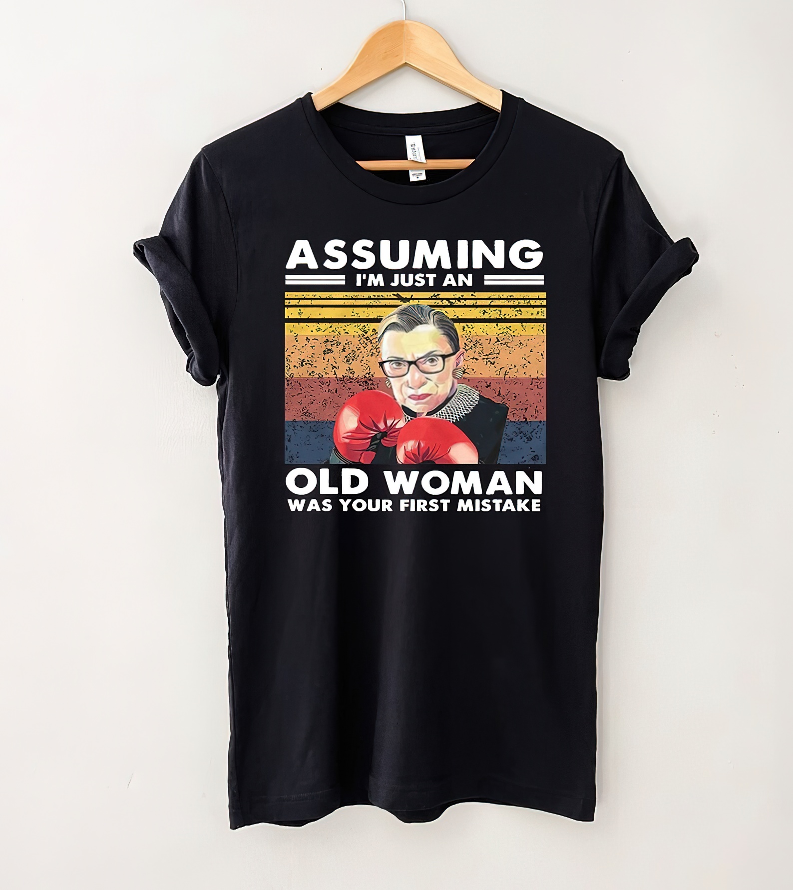 Assuming I Am Just An Old Woman Was Your First Mistake Funny T-Shirt, Notorious RBG Boxing Shirt , Retro Gift Tee For You And Your Friends-gigapixel-standard-scale-2_00x