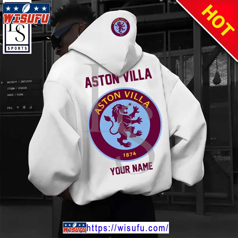 Aston Villa Epl Personalized New White Hoodie