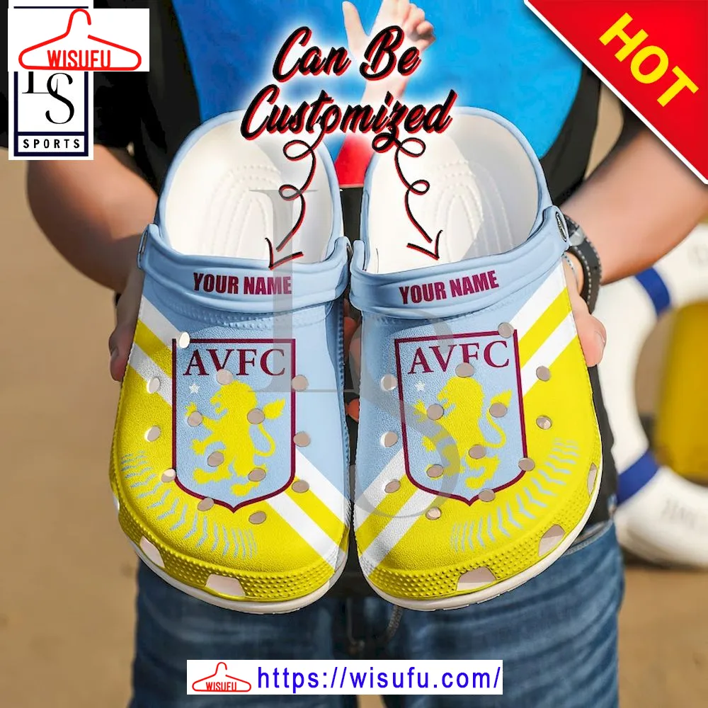 Aston Villa Fc Custom Name Clogs Shoes