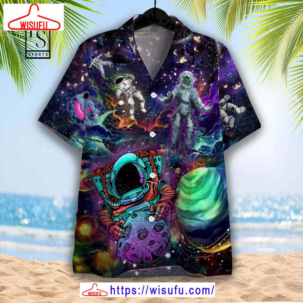 Astronaut In Colorful Universe Hawaiian Shirt, New Fashion Gifts