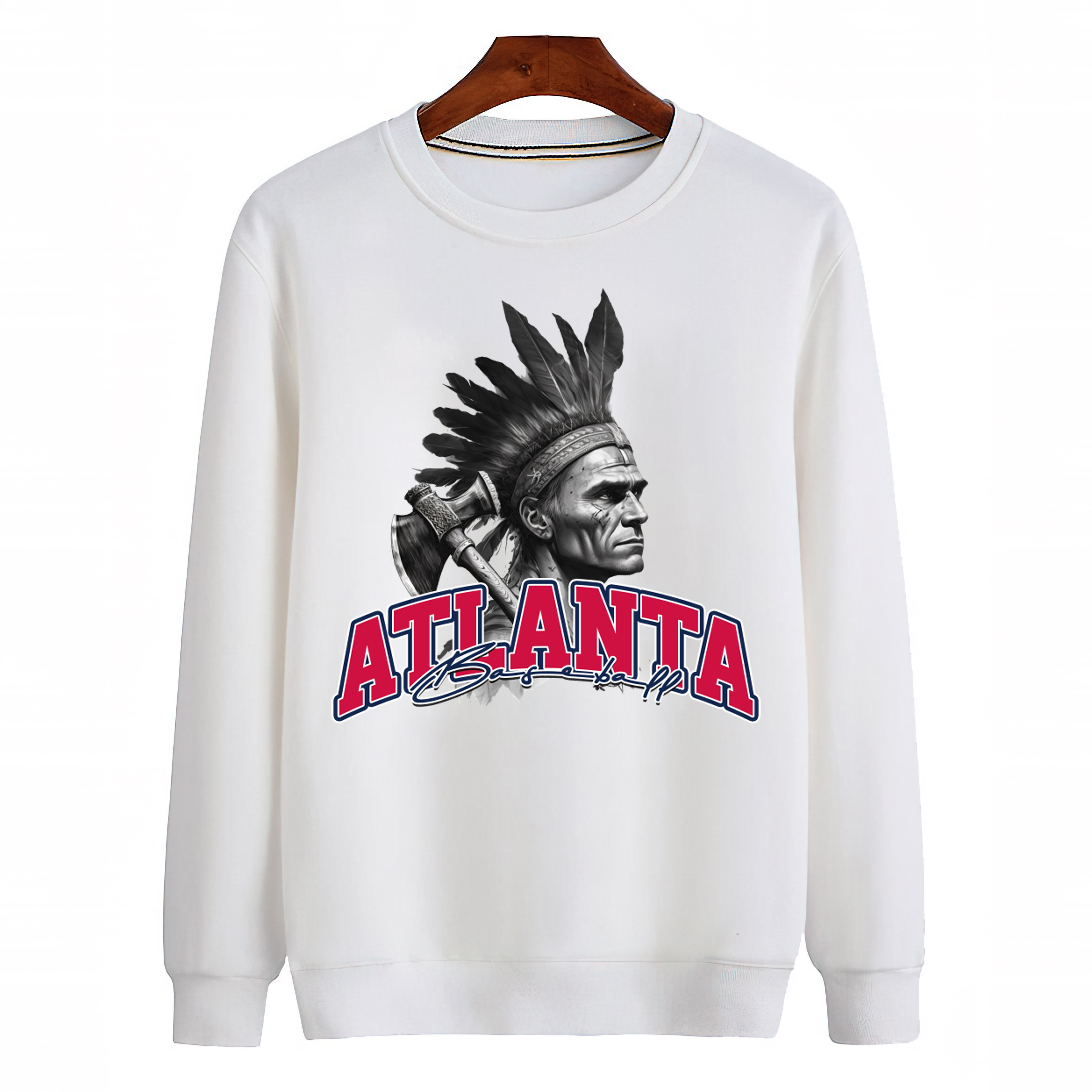 Atlanta Baseball - Mascot Unisex Sweatshirt-White