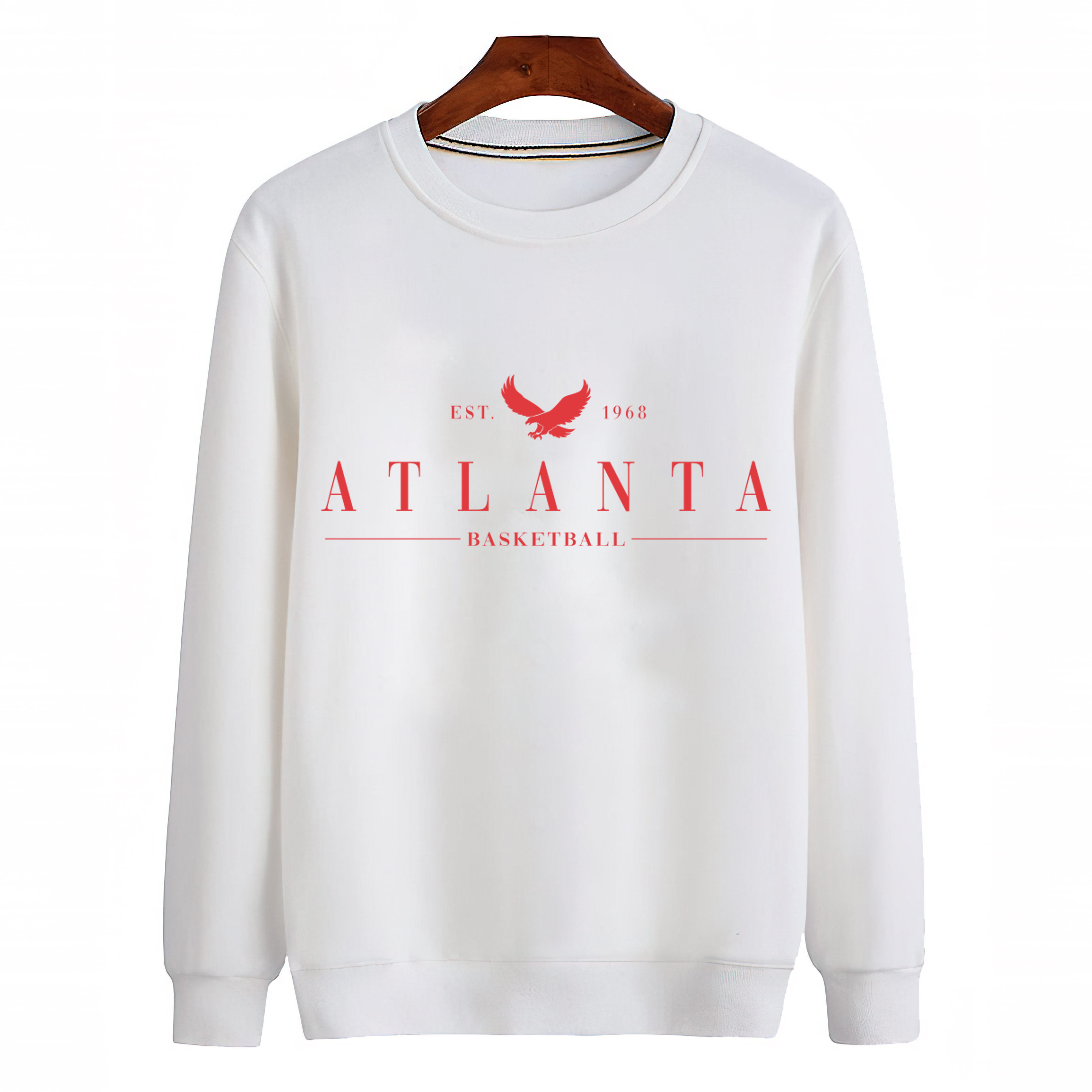 Atlanta Basketball - Minimal Basketball Design Unisex Sweatshirt-White