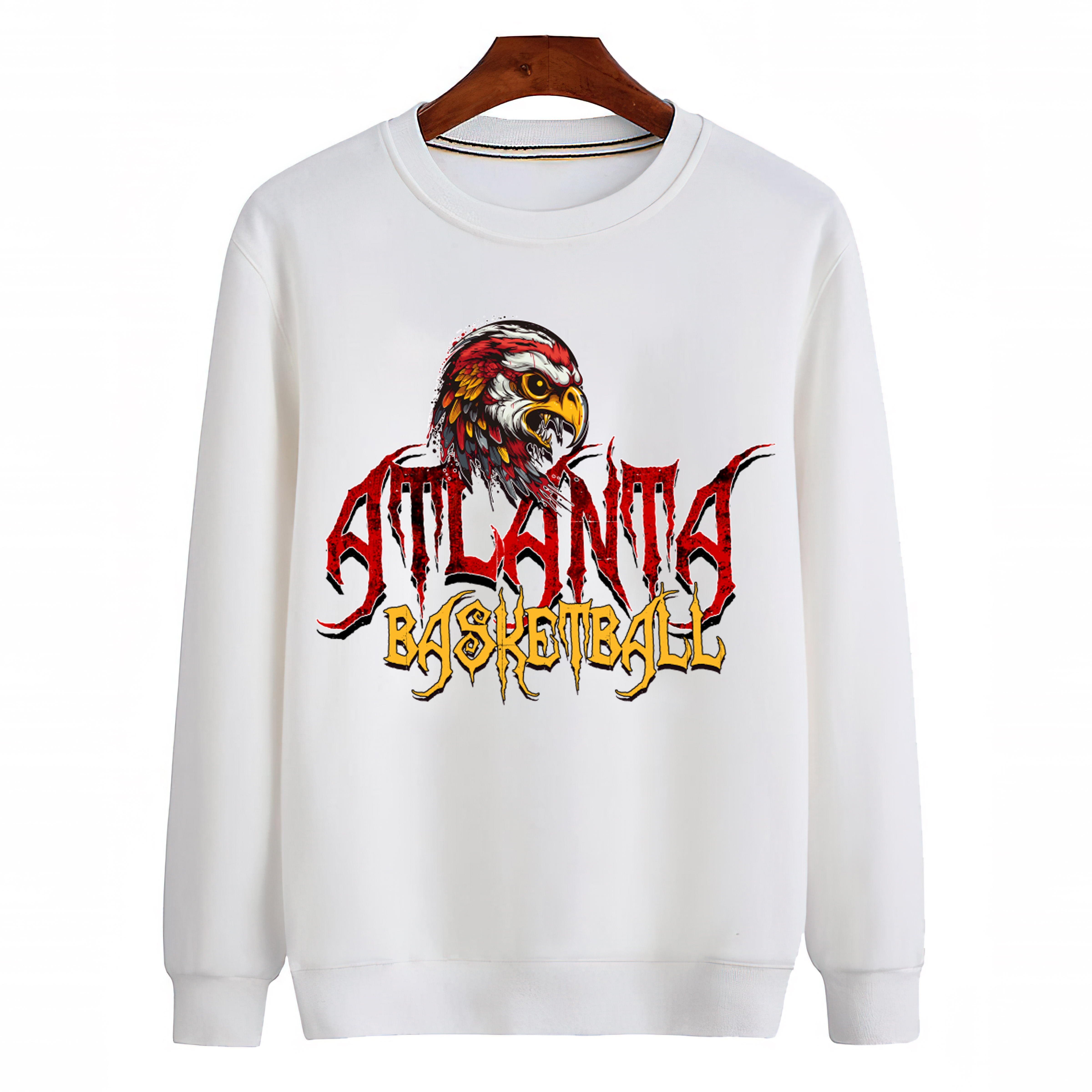 Atlanta Basketball Halloween Unisex Sweatshirt-White