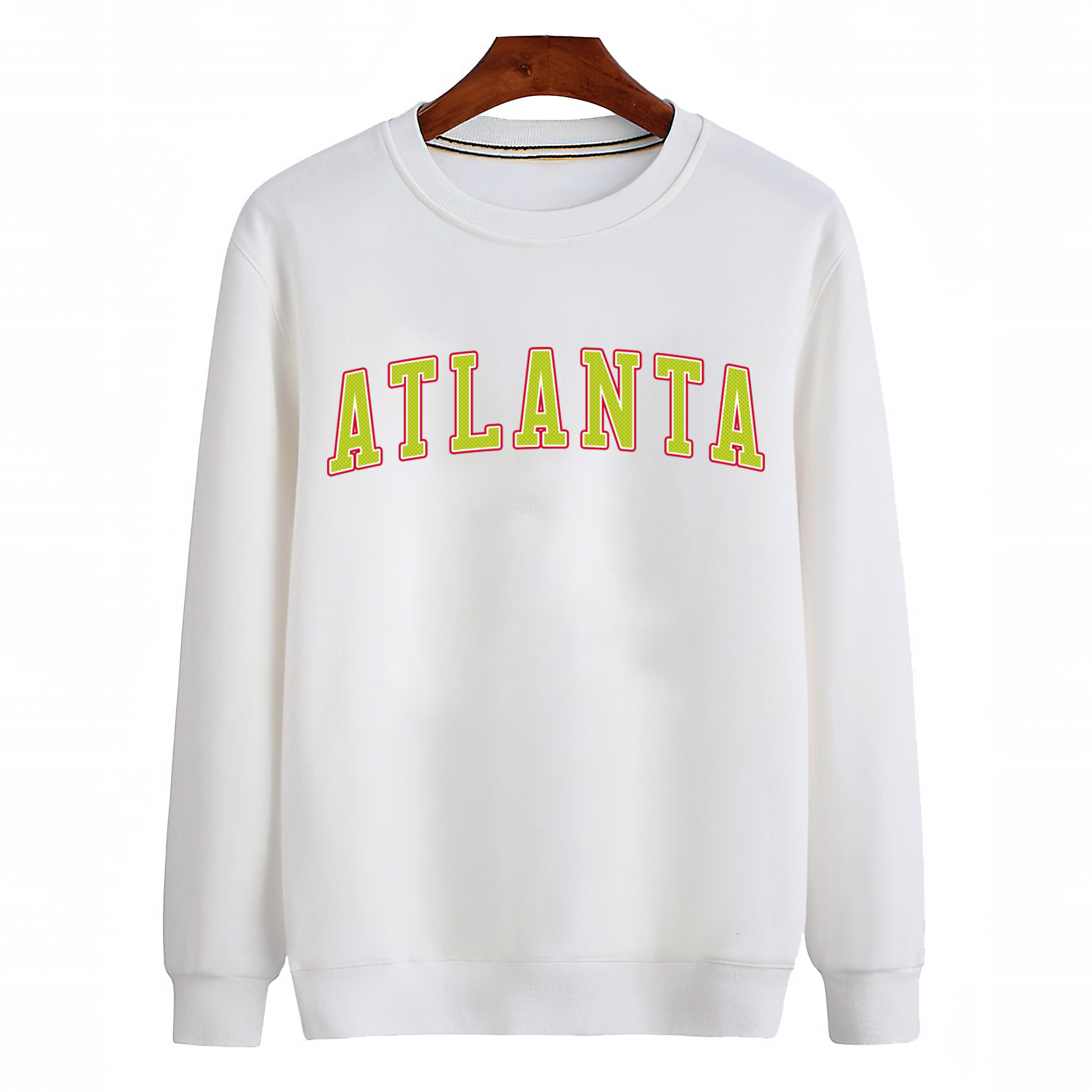 Atlanta Basketball Jersey Style v2 Unisex Sweatshirt-White