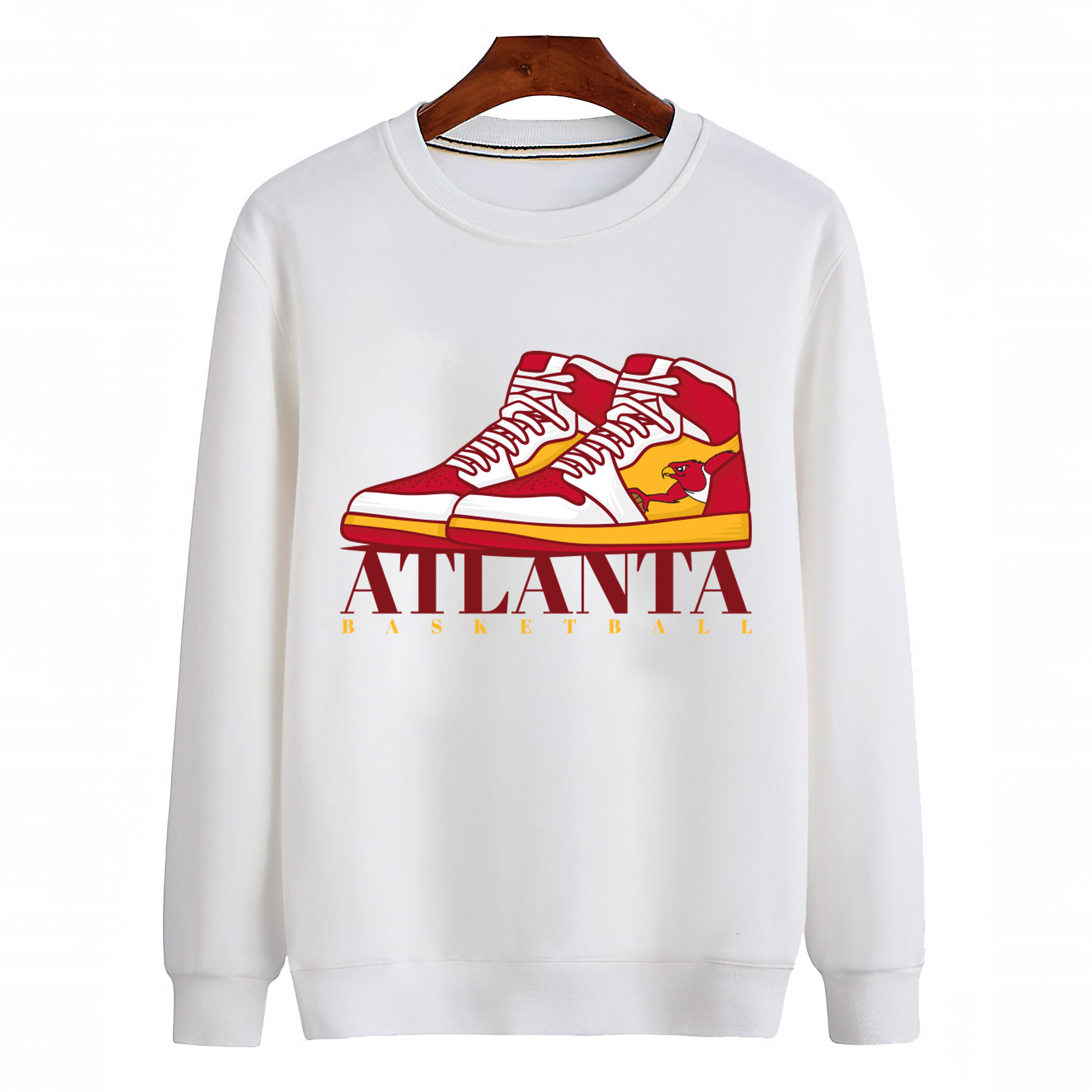 Atlanta Basketball Sneakers Unisex Sweatshirt-White