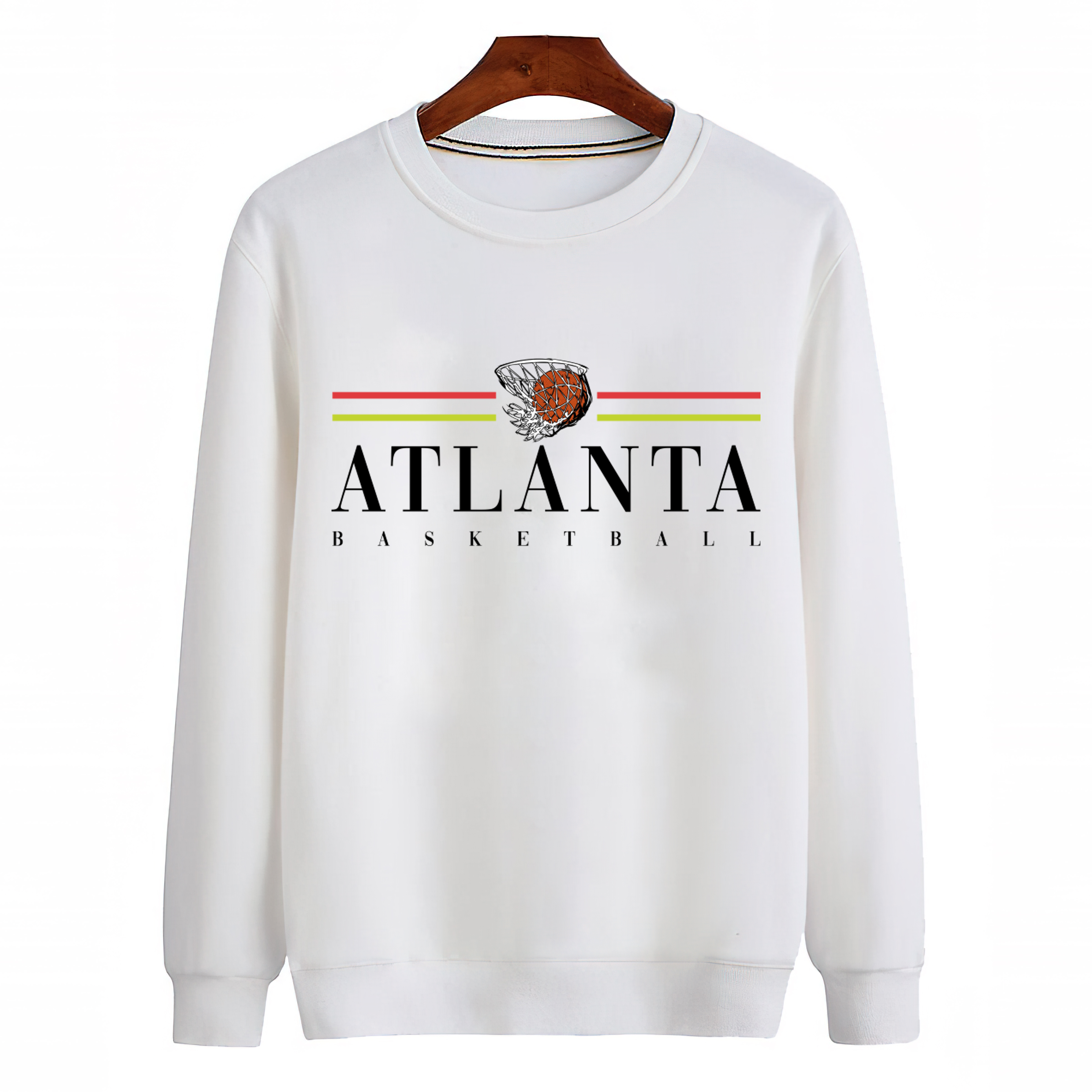 Atlanta Basketball Unisex Sweatshirt-White