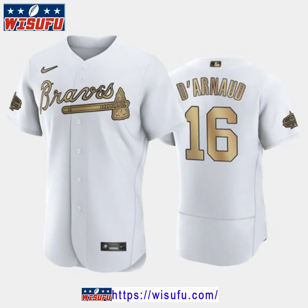 Atlanta Braves 16 Travis D'arnaud 2024-23 All-star Game White Jersey