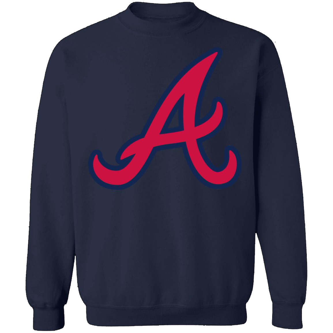 Atlanta Braves A Logo Crewneck Unisex  Sweatshirt-Navy