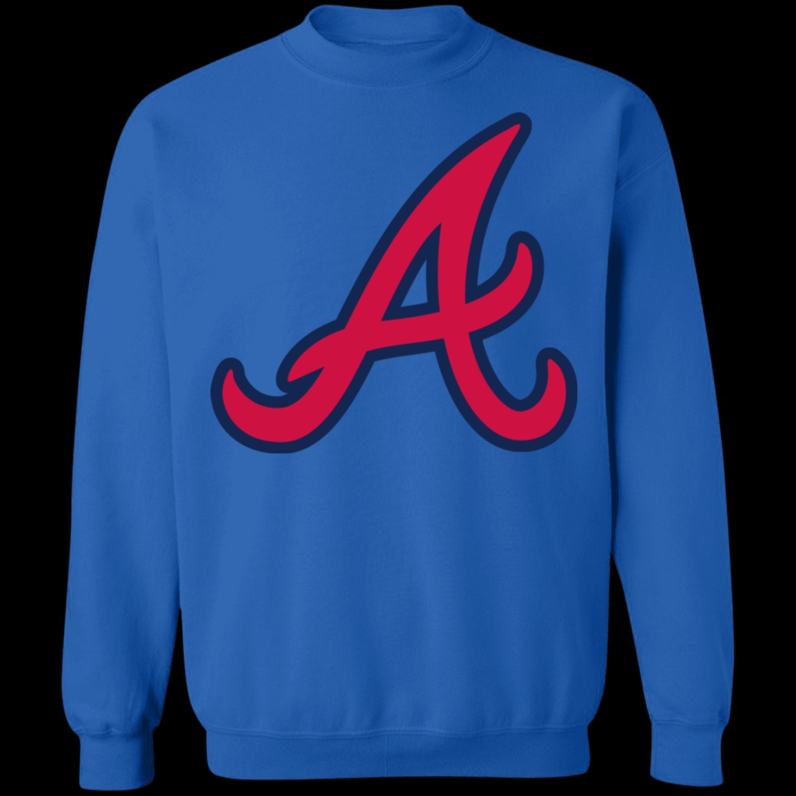 Atlanta Braves A Logo Crewneck Unisex  Sweatshirt-Royal