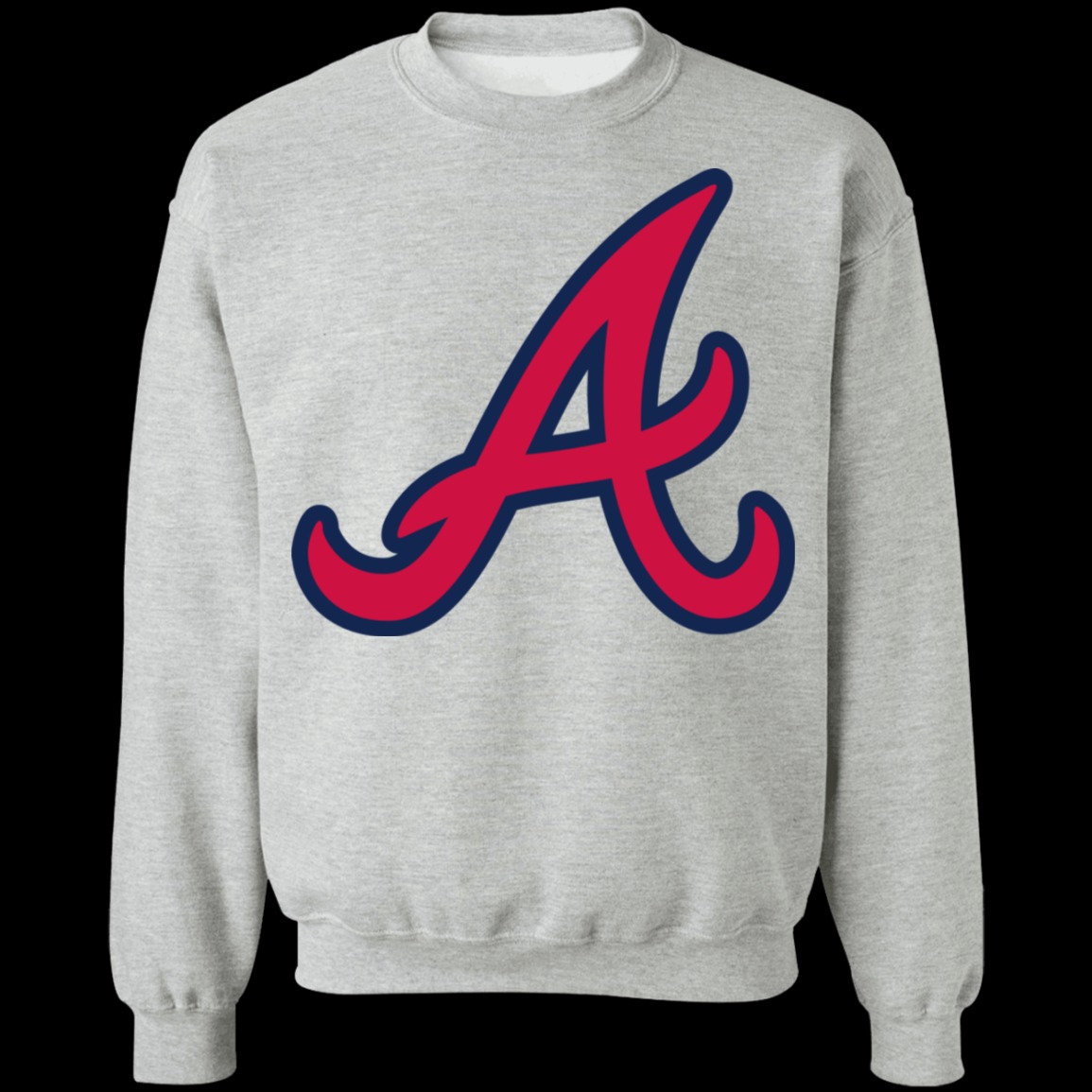 Atlanta Braves A Logo Crewneck Unisex  Sweatshirt-Sport Grey