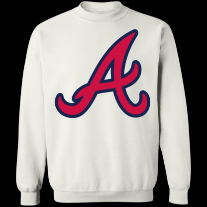 Atlanta Braves A Logo Crewneck Unisex  Sweatshirt-White