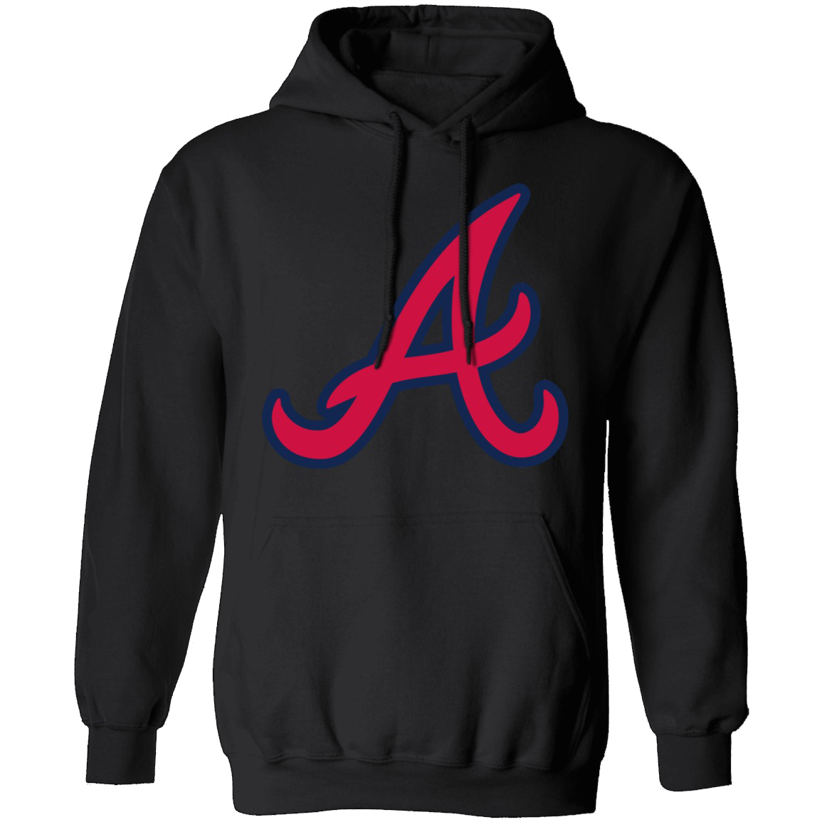 Atlanta Braves A Logo Unisex Pullover Hoodie-Black