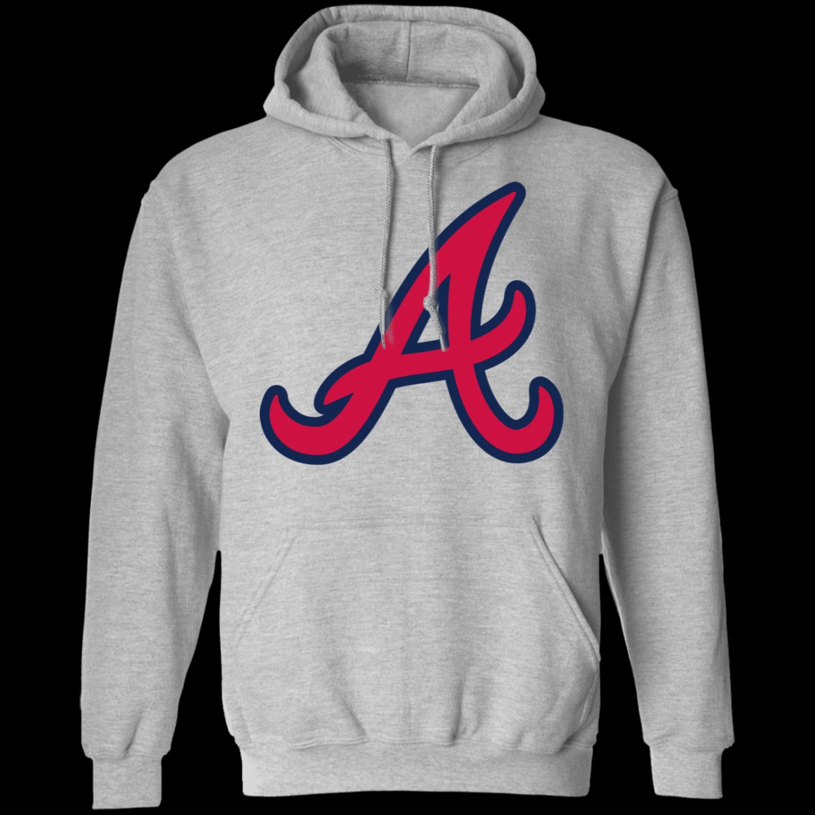 Atlanta Braves A Logo Unisex Pullover Hoodie-Sport Grey