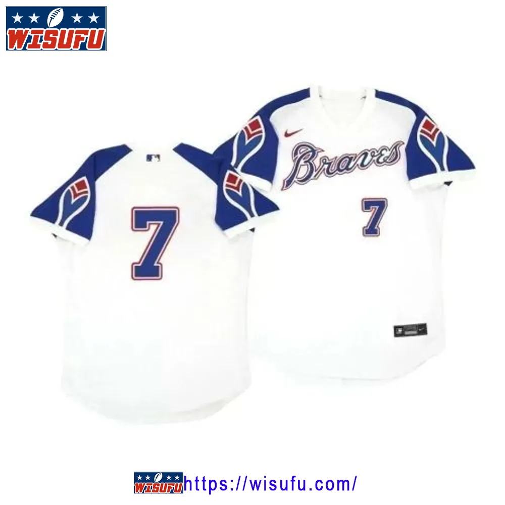 Atlanta Braves Dansby Swanson 7 Cooperstown White Throwback Home Jersey