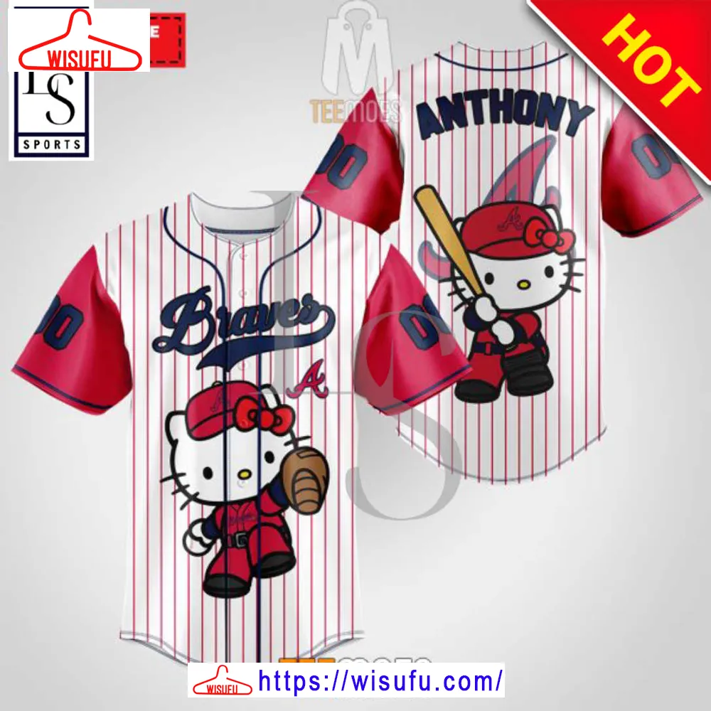 Atlanta Braves Hello Kitty Personalized Baseball Jersey, New Fashion Gifts