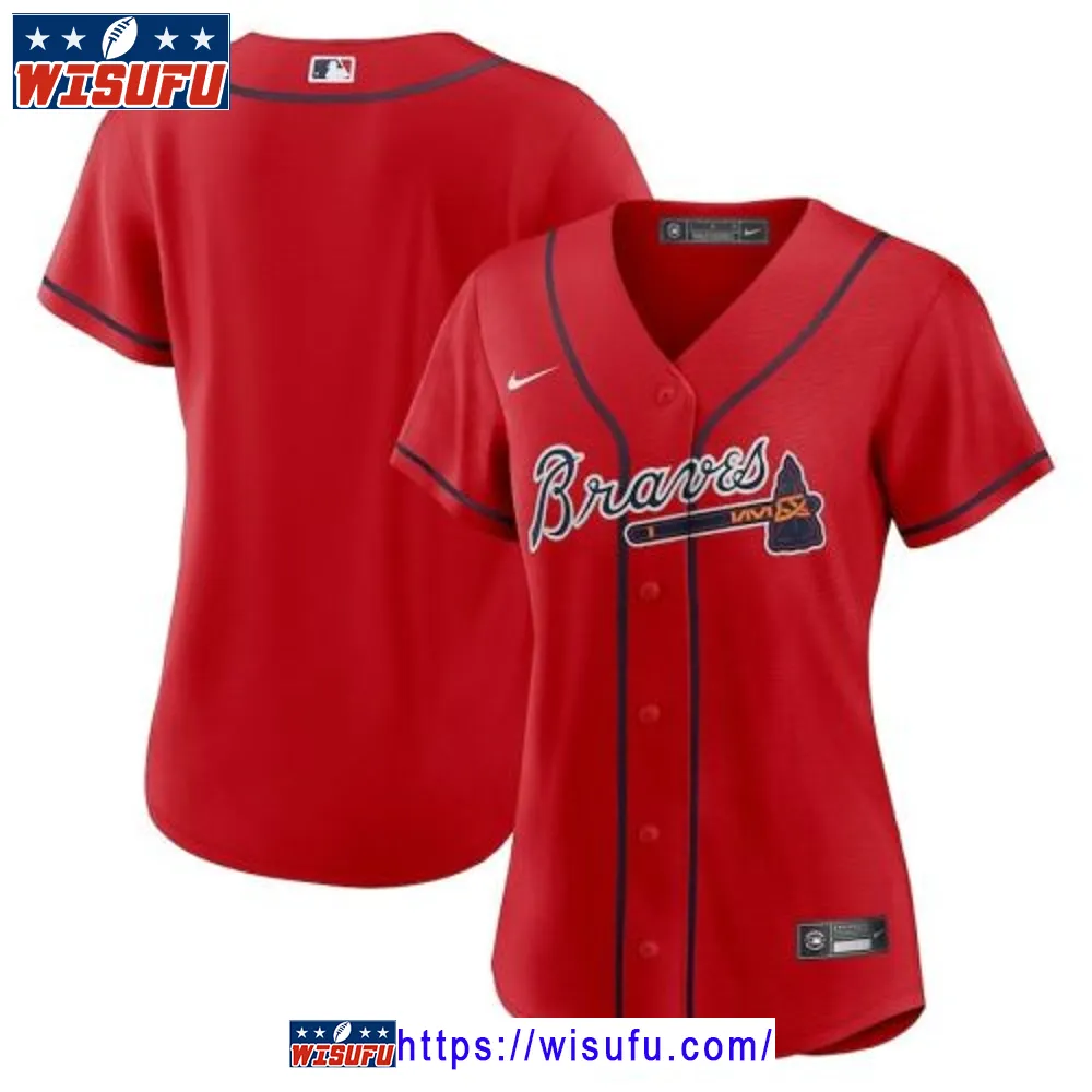 Atlanta Braves Women's Alternate Team Jersey - Red