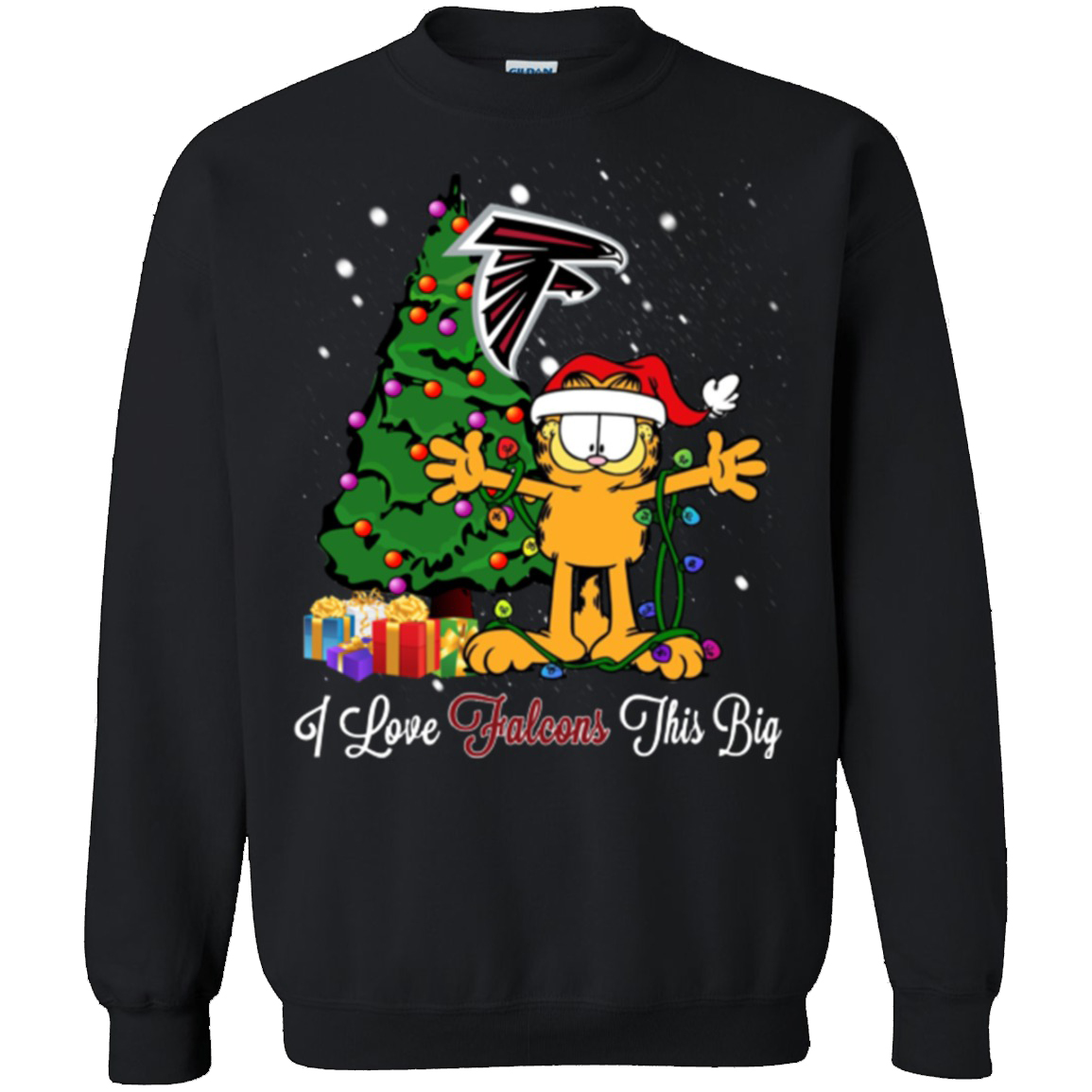 Atlanta Falcons Garfield Ugly Christmas Unisex Sweatshirt