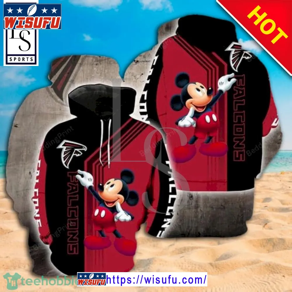 Atlanta Falcons Mickey Mouse All Ver Print 3d Hoodie